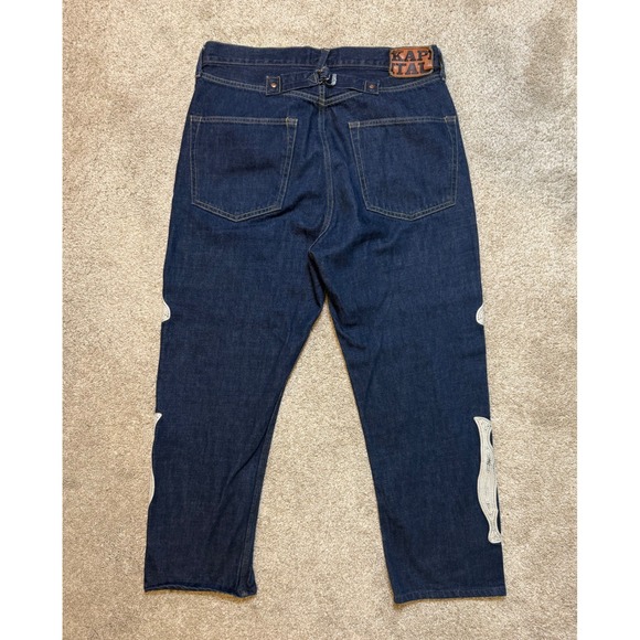 Kapital Okagilly Bone Denim Jeans Raw Indigo Size 36 - Picture 2 of 5